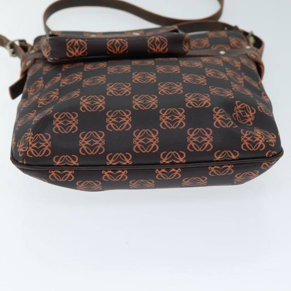 LOEWE Anagram Shoulder Bag Coated Canvas Orange Auth bs14487 - Picture 5 of 16